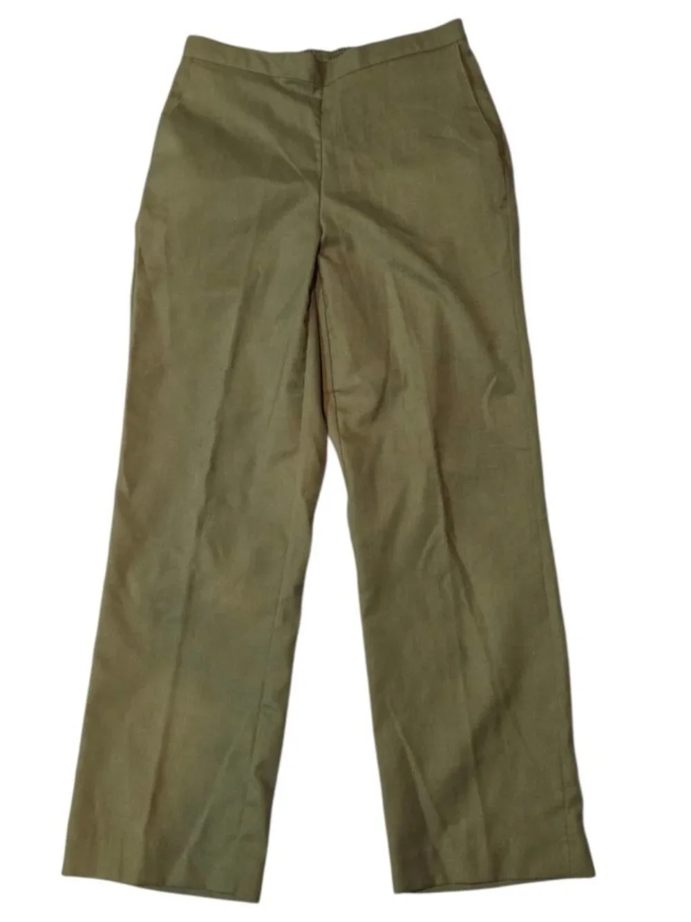 Alfred Dunner Dress Pants Womens Size 8P Green Elastic Waist Pull On Trousers